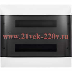 Пластиковый щиток Practibox S встраиваемый 2X18м с шинами N+PE дымчатая дверь