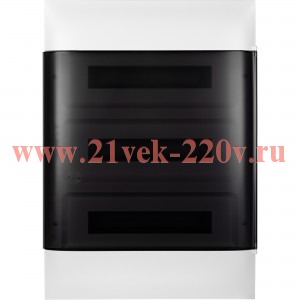 Пластиковый щиток Practibox S встраиваемый (в полые стены) 3X18м с шинами N+PE дымчатая дверь