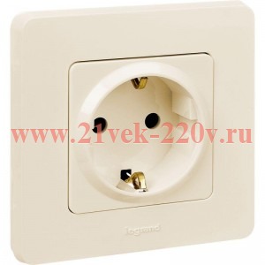 Розетка с/з 220В Legrand Inspiria слоновая кость (бежевый)