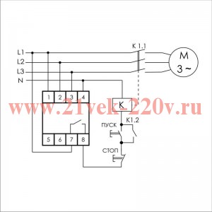 Реле контроля наличия/асимметрии/чередования фаз CKF-B асимметрия 55В, задержка отключения 3-5с, 1NO