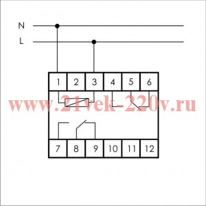 Реле времени PCU-501 0,1с. -11мин., 9-24В АС/DC, 24-264В AC/DC, 8А, 2NO/NC, 3 функции