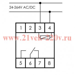 Реле времени программируемое PCZ-521-1 24-264 В AC/DC, 16А, 1NO/NC