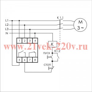 Реле контроля наличия/асимметрии/чередования фаз CKF-BT асим 40-80В, задерж. откл. 0,5-15с, 1NO, 1NC