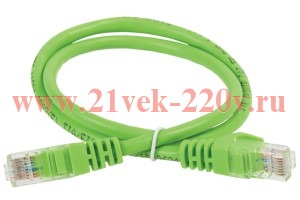 ITK Коммутационный шнур RG45 патч-корд, кат.6 UTP, LSZH, 3м, зел.