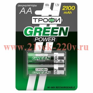 ЭРА Аккумуляторная батарея ТРОФИ HR6-2BL 2100 mAh