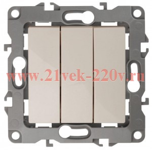 Выключатель тройной 10АХ-250В IP20 Эра 12, слоновая кость 12-1107-02 (бежевый)