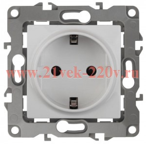Розетка 2P+E Schuko 16A-250В IP20 Эра 12, белый 12-2101-01