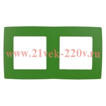 Рамка на 2 поста Эра 12, зелёный 12-5002-27