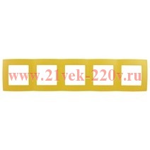 Рамка на 5 постов Эра 12, жёлтый 12-5005-21