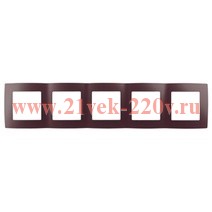 Рамка на 5 постов Эра 12, бордо 12-5005-25