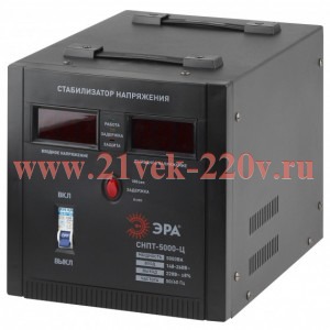Стабилизатор напряжения СНПТ-5000-Ц переносной ц.д. 140-260В/220В 5000В.А ЭРА Б0020162