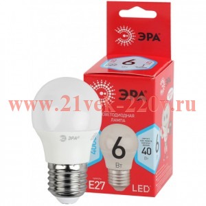 Лампа светодиодная smd Р45-6w-840-E27_eco ЭРА Б0019074/Б0020630