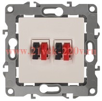 Розетка аудио двойная IP20 Эра 12, слоновая кость 12-3112-02 (бежевый)