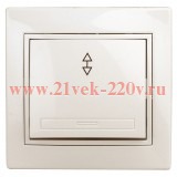 Переключатель 10А 250В IP20 Intro Plano, слоновая кость 1-103-02 (бежевый)