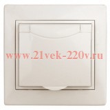 Розетка 2P+E Schuko с крышкой 16А 250В IP20 Intro Plano, слоновая кость 1-203-02 (бежевый)