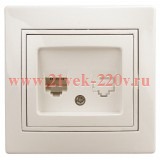 Розетка информационная RJ45 IP20 Intro Plano, слоновая кость 1-303-02 (бежевый)