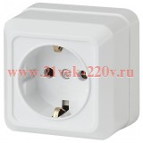 Розетка 2P+E Schuko 16А-250В IP20 ОУ Intro Quadro, белый 2-202-01 (5055945566079)