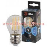 ЭРА F-LED P45-7W-840-E27 (филамент, шар, 7Вт, нейтр, E27)