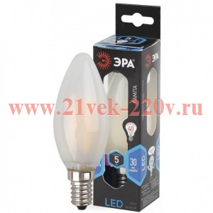 Лампа светодиодная F-LED B35-5w-840-E14 frozed ЭРА Б0027926