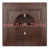 Розетка 2P+E Schuko 16А 250В IP20 Intro Plano, венге 1-202-10