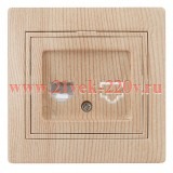 Розетка информационная RJ45 IP20 Intro Plano, сосна 1-303-11