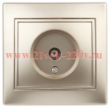 Розетка TV одиночная IP20 Intro Plano, шампань 1-301-04