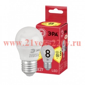 Лампа светодиодная smd P45-8w-827-E27 ECO ЭРА Б0030024