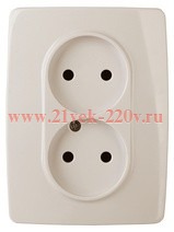Розетка 2-м СП Эра12 12-2117-02 16А IP20 16AX 250В 2х2P винт сл. кость Эра Б0031249