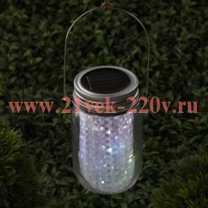 Светильник садовый SL-GL14-JAR-2 13.5см солнечная батарея металл/стекло прозр. ЭРА Б0032579