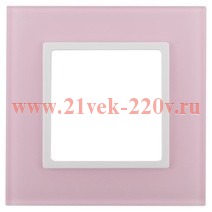 Рамка 1-м 14-5101-30 стекло Elegance роз.+бел. ЭРА Б0034484