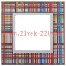 Рамка на 1 пост стекло Эра Elegance прозрачный+белый 14-5101-00