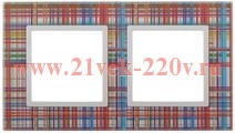 Рамка на 2 поста стекло Эра Elegance прозрачный+белый 14-5102-00