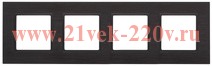 Рамка на 4 поста металл Эра Elegance чёрный+антрацит 14-5204-05