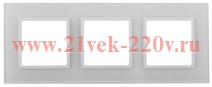 Рамка на 3 поста стекло Эра Elegance белый+белый 14-5103-01