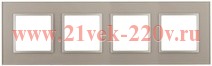 Рамка на 4 поста стекло Эра Elegance шампань+шампань 14-5104-04