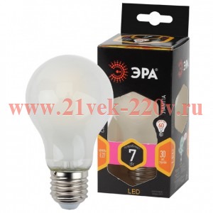 Лампа светодиодная F-LED A60-7W-827-E27 frost ЭРА Б0035031