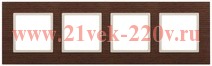 Рамка на 4 поста дерево Эра Elegance дуб+слоновая кость 14-5304-09 (бежевый)