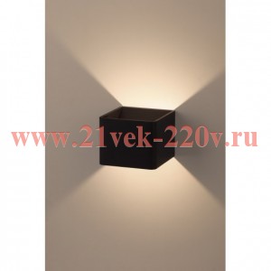 Светильник WL3 BK декор. подсветка светодиод. 6Вт IP20 черн. ЭРА Б0034598