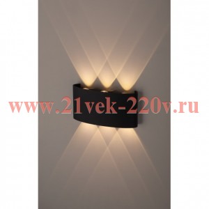 Светильник WL12 BK декор. подсветка светодиод. 6х1Вт IP54 черн. ЭРА Б0034611