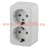 Розетка 2x2P+E Schuko накладная 16А-250В IP20 Polo Intro, 3-204-01 белый (5056183753924)