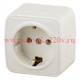 Розетка 2P+E Schuko накладная 16А-250В IP20 Polo Intro, слоновая кость 3-202-02 (5056183753856) (бежевый)