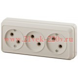 Розетка 3х2P 16А-250В IP20 ОУ Intro Quadro, сл.кость 2-205-02 (5056183753054)