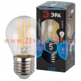 ЭРА F-LED P45-5W-840-E27 (филамент, шар, 5Вт, нейтр, E27)