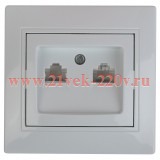 Розетка информационная 2хRJ45 IP20 Intro Plano, алюминий 1-304-03