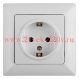 Розетка 2Р+Е Schuko 16А-250В Intro Solo, белый 4-202-01