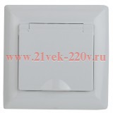 Розетка 2Р+Е Schuko с крышкой 16А-250В Intro Solo, белый 4-203-01