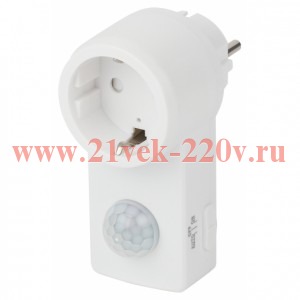 Датчик движения MD 022 розеточный ДДР-01 1200Вт 10-420с 2-9м 3+лк 120гр IP20 (501600) Эра Б0043799
