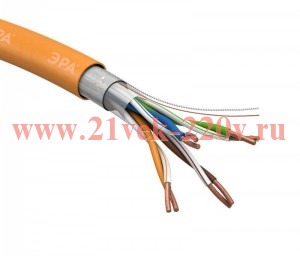 Кабель витая пара F/UTP 4х2х24 AWG Cat5e CU нг(А) HF (уп.305м) ЭРА Б0044687