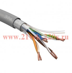 Кабель FTP 4x2x24 AWG Cat5e CU PVC 305м (м) ЭРА Б0044688