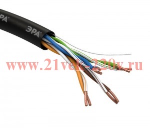 Кабель UTP 4x2x24 AWG Cat5e CU PE OUTDOOR 305м (м) ЭРА Б0044431